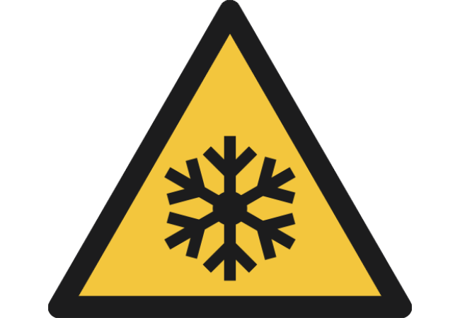 W010- ISO 7010 - Panneau Danger, Basses températures/conditions de gel