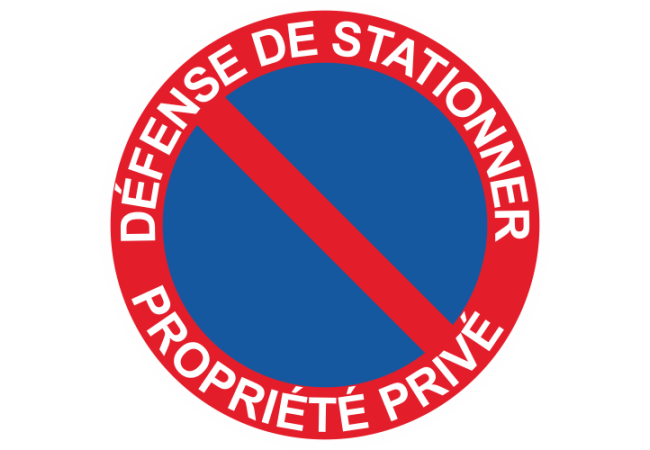 Sticker Panneau Défense de Stationner Propriété Privée
