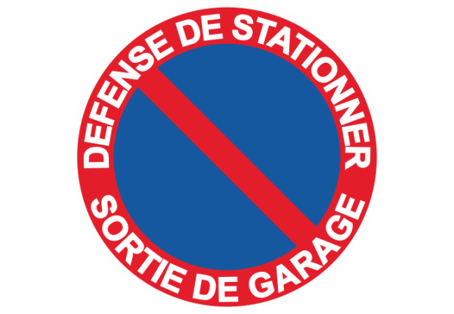 Sticker Panneau Défense de Stationner Sortie de garage 2