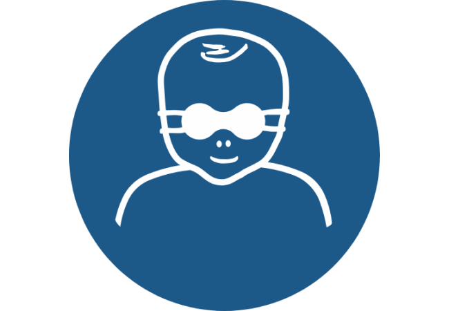 M025- ISO 7010 - Panneau Protection opaque des yeux obligatoire pour les enfants en bas âge