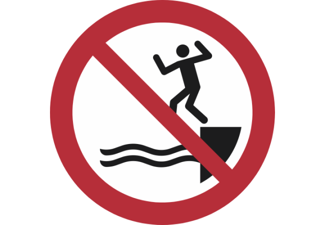 P061- ISO 7010 - Panneau Ne pas sauter dans l’eau