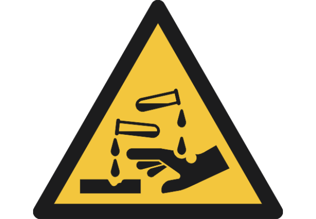 W023- ISO 7010 - Panneau Danger, Substances corrosives