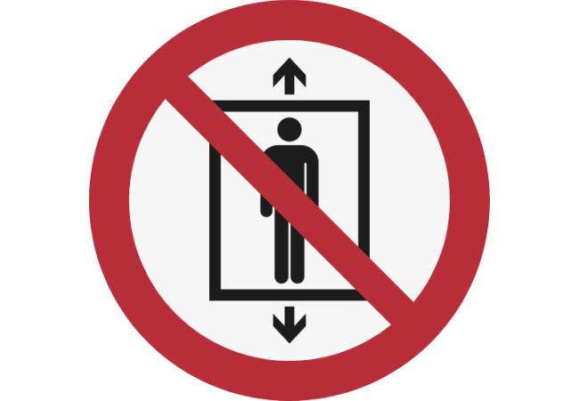 P027- ISO 7010 - Panneau Ne pas utiliser cet ascenseur pour des personnes