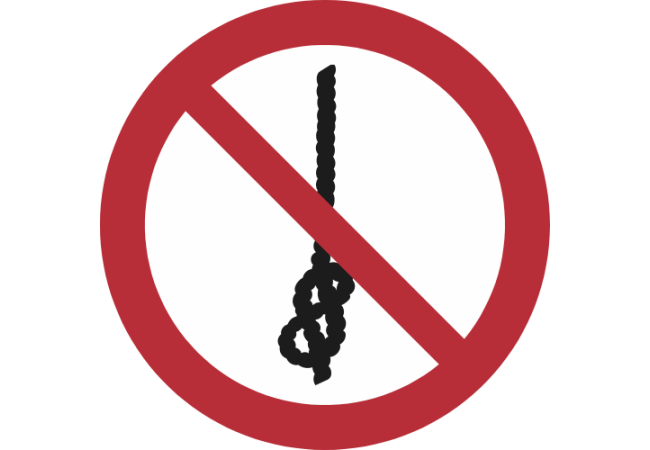 P030- ISO 7010 - Panneau Ne pas faire des noeuds sur la corde
