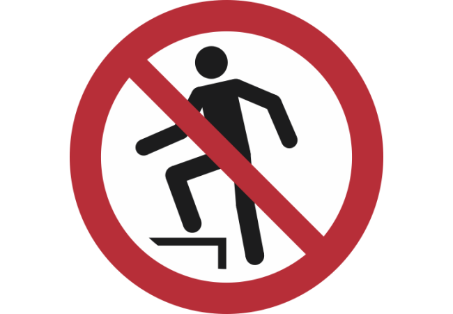 P019- ISO 7010 - Panneau Interdiction de marcher sur la surface