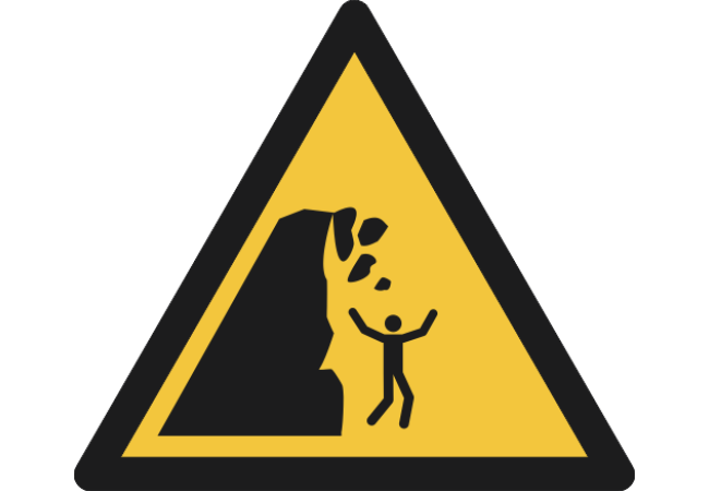 W053- ISO 7010 - Panneau Danger, Falaise instable