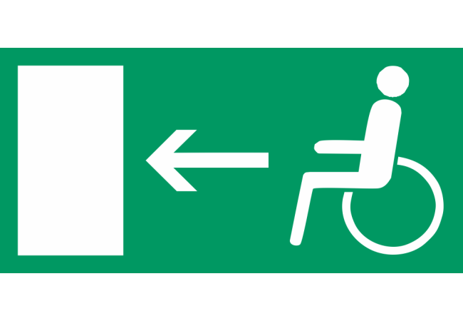 Autocollant Signalisation Sortie Secours Handicapé