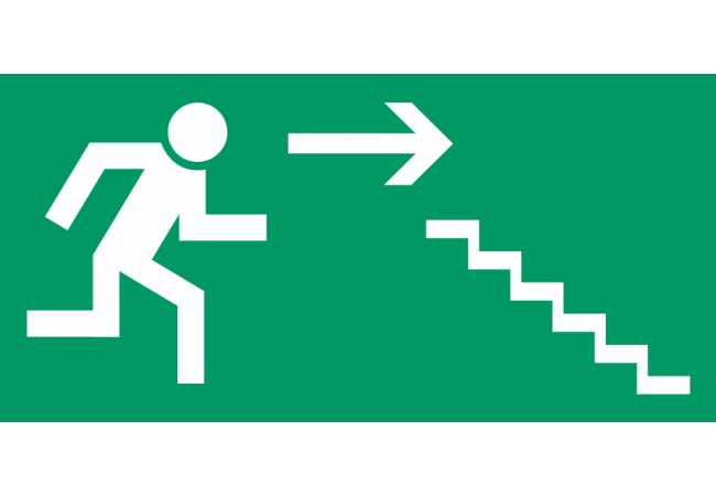 Autocollant Signalisation Sortie Secours Escalier 4