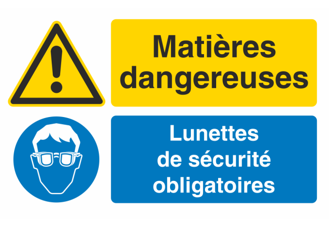 Autocollant Obligation Matières Dangereuses Port Lunette