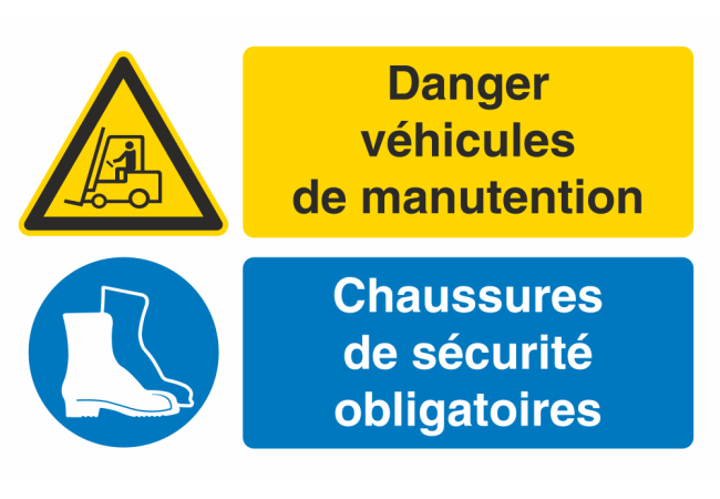 Autocollant Obligation Danger Manutention Port Chaussure Securité