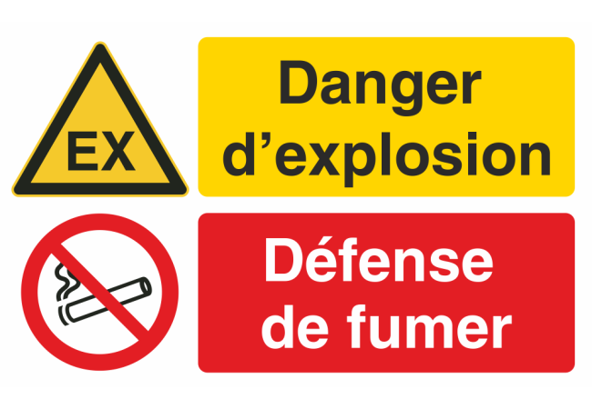 Autocollant Danger D'explosion / Défense De Fumer