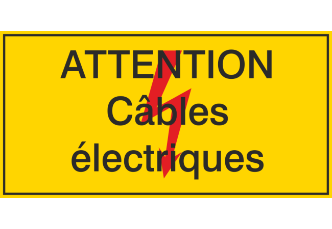 Autocollant Attention / Câbles électriques