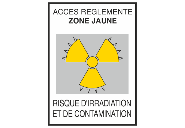 Autocollant Risque D'irradiation Et De Contamination Jaune