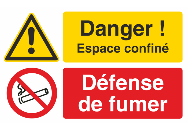 Autocollant Espace Confiné / Défense De Fumer