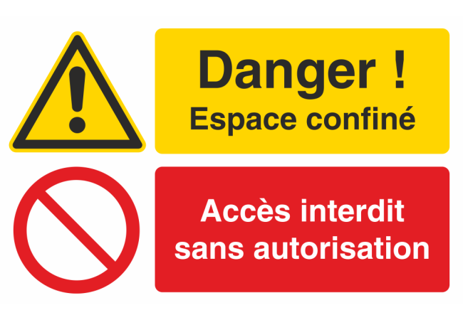 Autocollant Espace Confiné / Accès Interdit Sans Autorisation