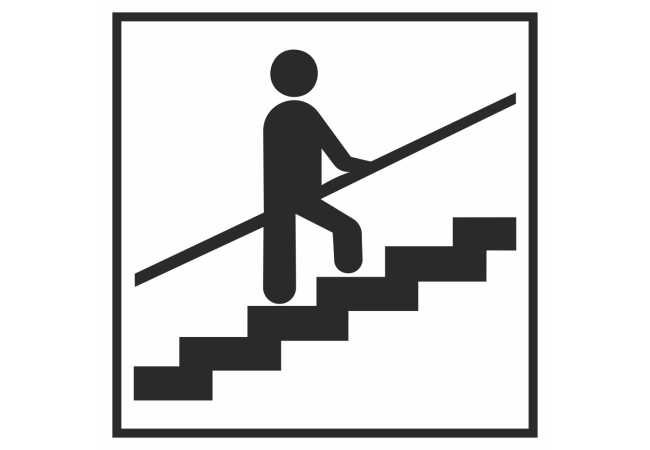 Autocollant Information Escalier Tenez Rampe 1