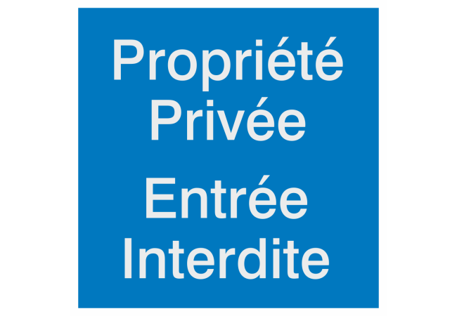 Autocollant Information Propriété Privée Interdit