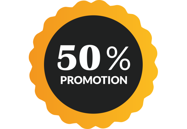 Autocollant Soldes 50% De Promotion