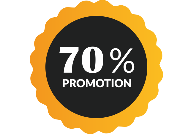 Autocollant Soldes 70% De Promotion