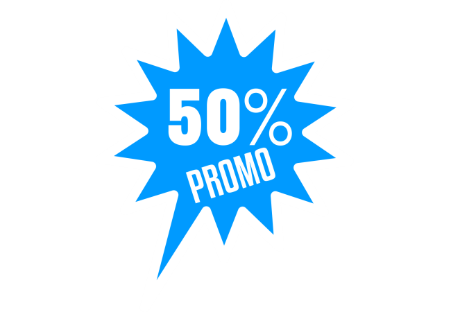 Autocollant Soldes 50% Promo