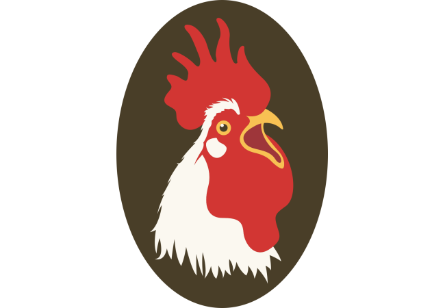 Autocollant Logo Animaux Ferme Coq 1
