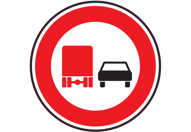 Autocollant Indication Interdiction De Dépasser Pr Camion