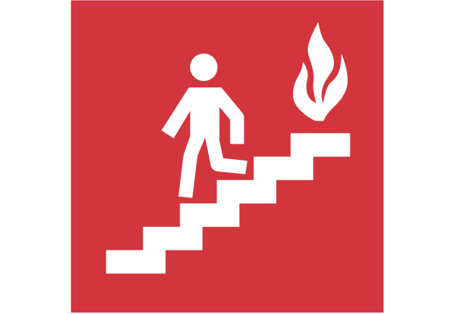 Autocollant Indication Incendie Sortie Escaliers
