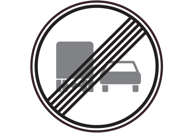 Autocollant Indication Fin D'interdiction Dépasser Pr Camions