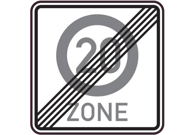 Autocollant Indication Fin De Zone 20