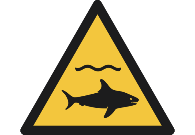 W054- ISO 7010 - Panneau Danger, Requins