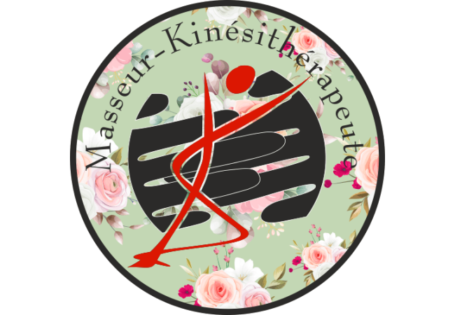 Sticker Logo Kinésithérapeute Masseur Fleurs
