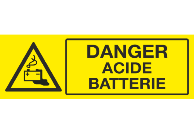Panneau Danger acide batterie