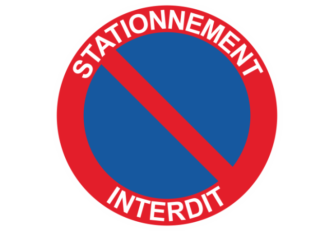 Sticker Panneau Interdiction de Stationner Stationnement Interdit 2