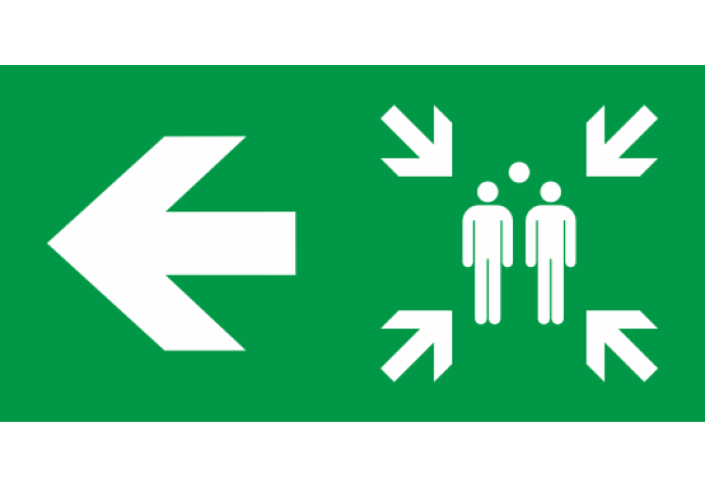 Panneau Point de rassemblement gauche