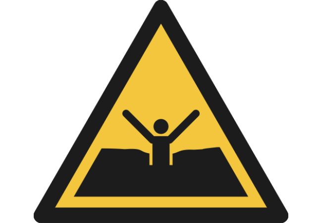 W061- ISO 7010 - Panneau Danger, Sables mouvants ou vase/vase profonde ou limon