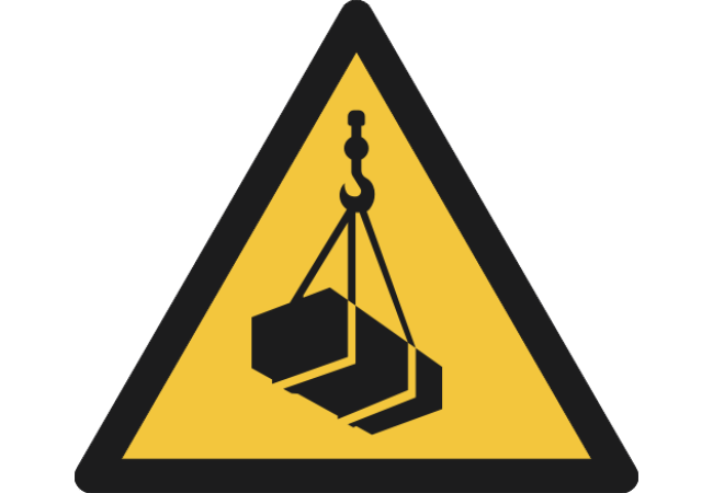 W015- ISO 7010 - Panneau Danger, Charges suspendues