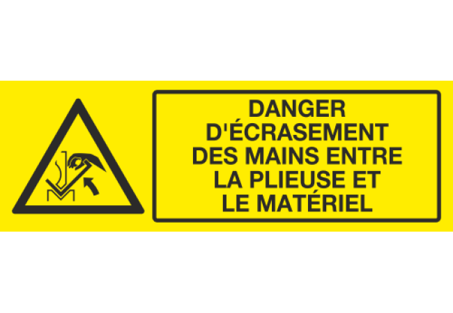 Panneau Danger d'écrasement des mains