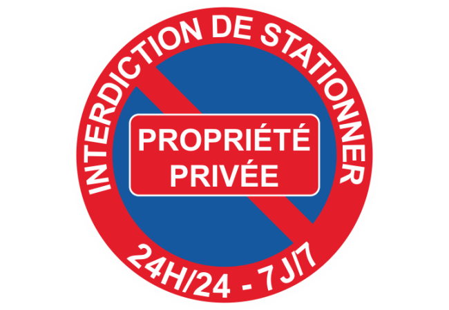 Sticker Panneau Interdiction de Stationner Propriété Privée Rouge