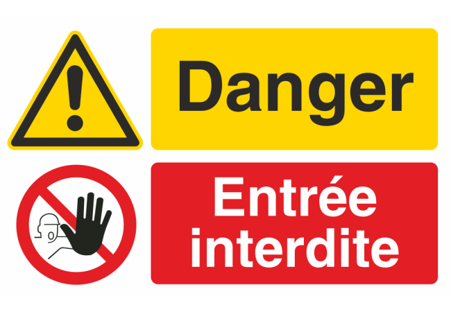 Autocollant Danger / Entrée interdite