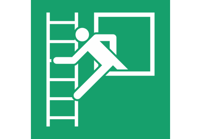 E016 - ISO 7010 - Panneau Fenêtre de secours avec échelle de secours