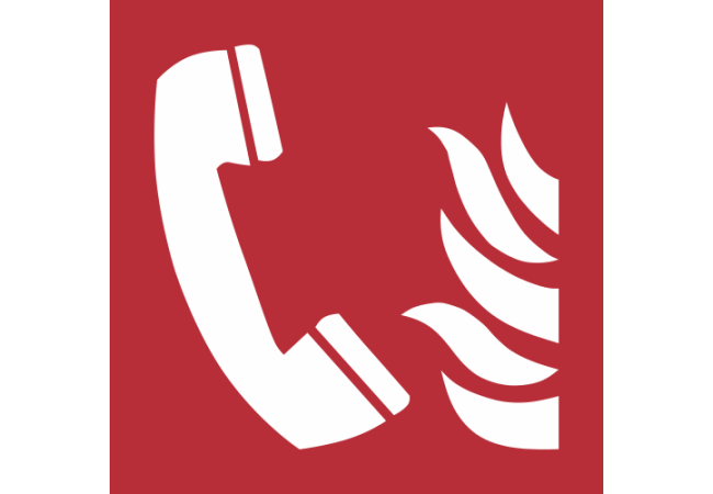 F006 - ISO 7010 - Panneau Téléphone à utiliser en cas d’incendie