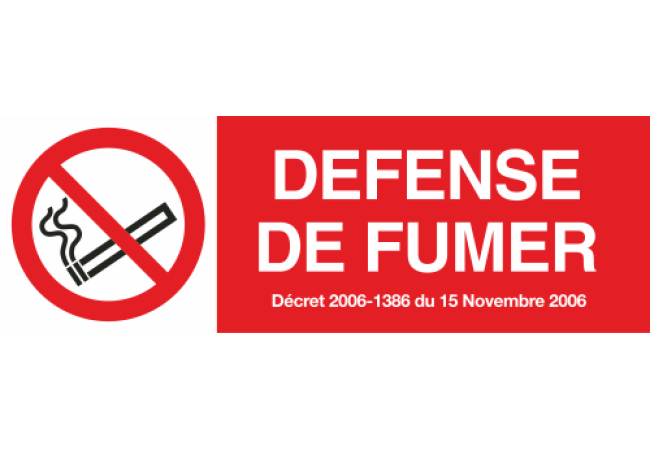 Panneau Défense de fumer