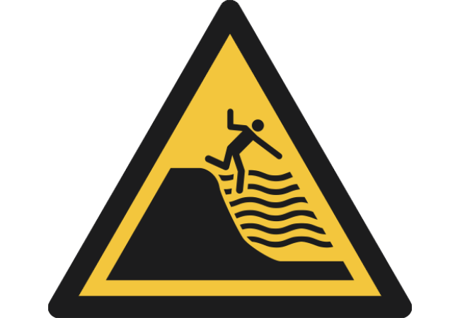 W066- ISO 7010 - Panneau Danger, Plage à forte déclivité
