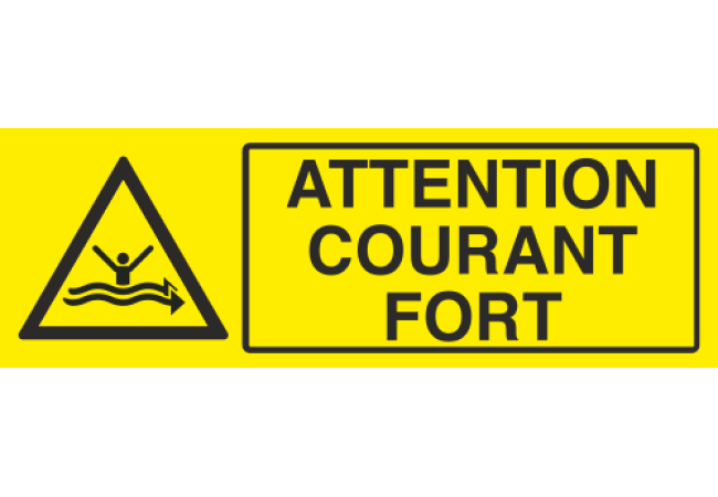 Panneau Attention courant fort