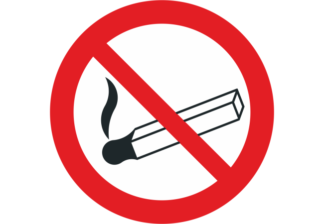 Autocollant Interdiction Flamme nue et de fumer