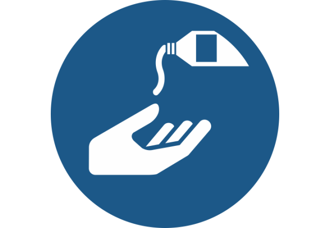 M022- ISO 7010 - Panneau Utiliser une crème de protection