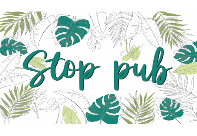 Sticker STOP PUB tropical