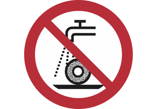 P033- ISO 7010 - Panneau Ne pas utiliser pour la rectification humide