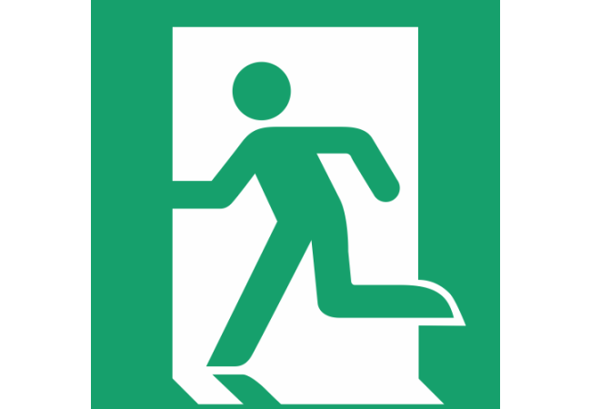 E001 - ISO 7010 - Panneau sortie de secours gauche