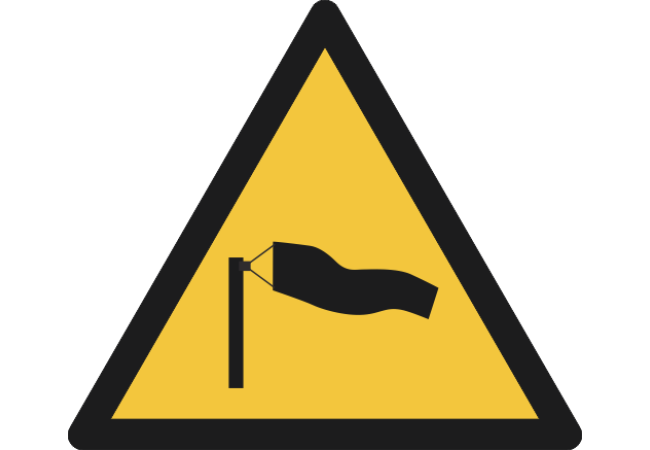 W064- ISO 7010 - Panneau Danger, Vents forts